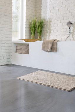 Badematte Marla Grund, Höhe 14 mm, rutschhemmend beschichtet, Baumwolle, quadratisch, Uni Farben, besonders feiner, flauschiger Flor