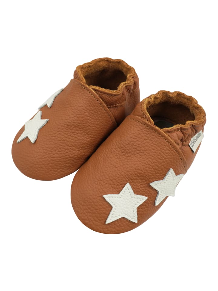 Yalion Leder-Krabbelschuhe 