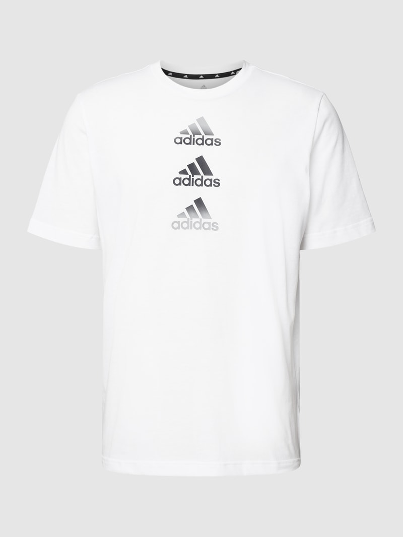 T-Shirt mit Label-Details in weiß