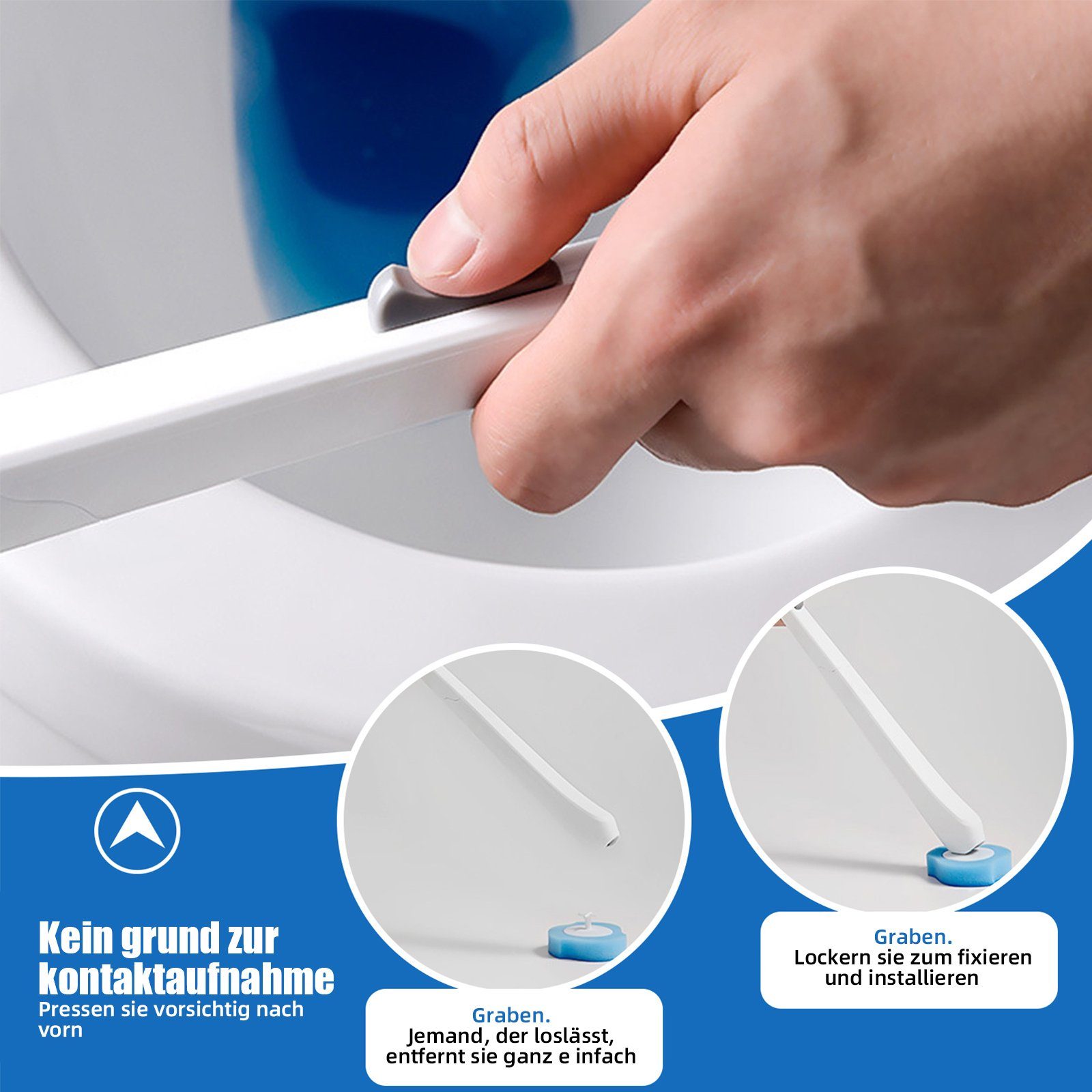 TWSOUL Reinigungsbürsten-Set Einweg-Toilettenbürsten-Set für den Haushalt, Rotierender Bürstenkopf, Flip-Top-Design