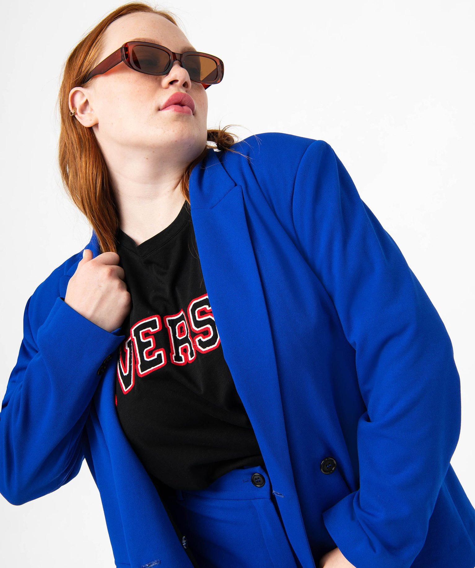Veste de costume femme grande taille bleu | GEMO