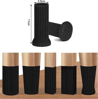 Woltu Stuhlsocke, (32 St), Möbelsocken mit Filzunterlage, hochelastisch, Schwarz