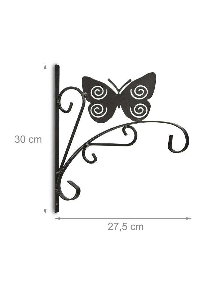 relaxdays Blumenhaken Schmetterling in Schwarz günstig kaufen onesize