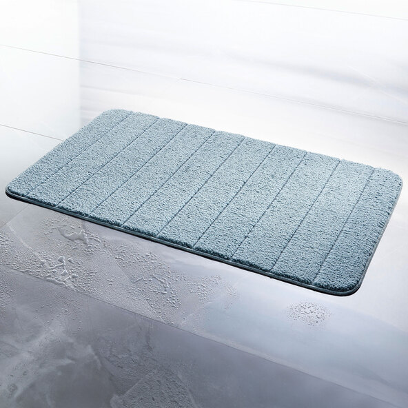 Mikrofaser Badematte, einfarbig, blau