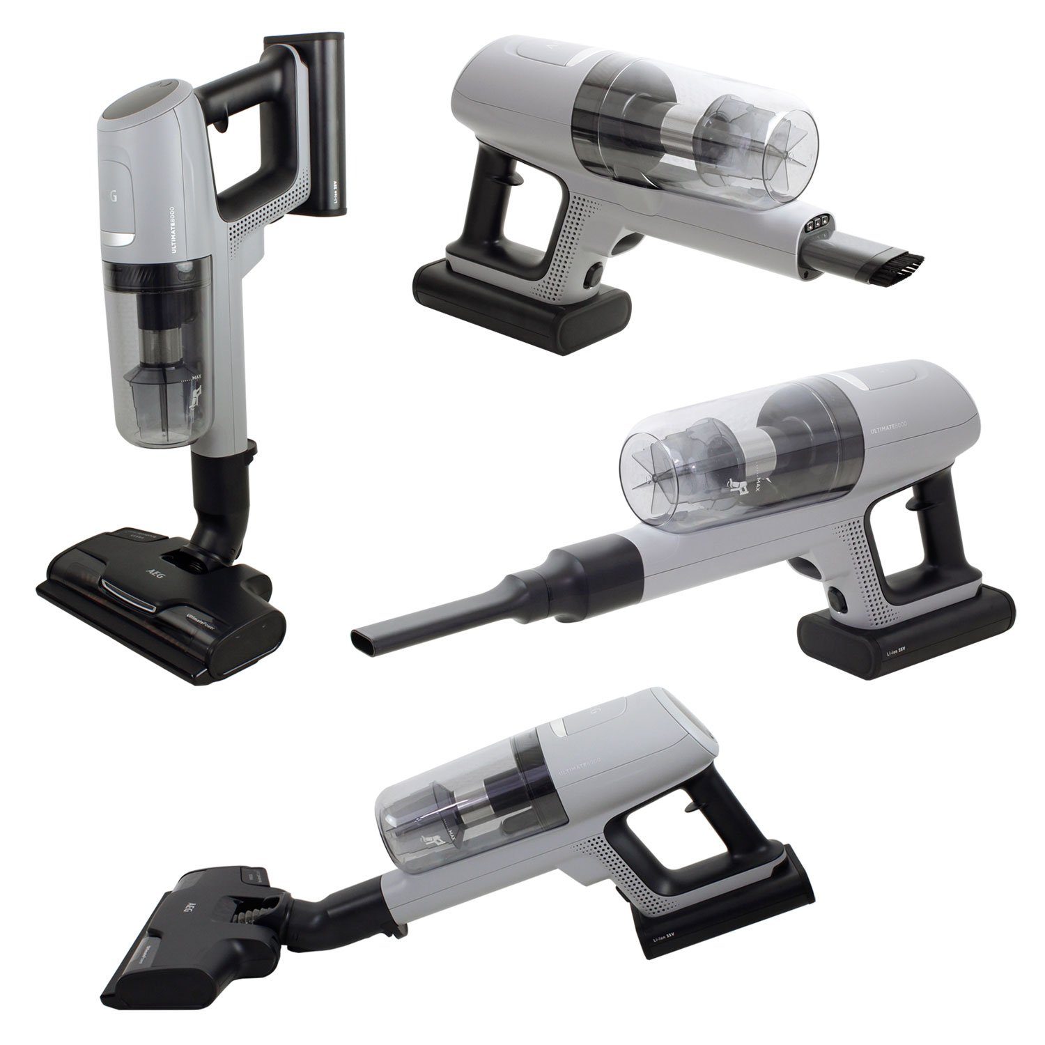 AEG Akku-Hand-und Stielstaubsauger Ultimate 8000 AP81UB25UG, beutellos, selbstreinigende Bürstrolle, LED-Licht, 3 Stufen & Auto-Modus