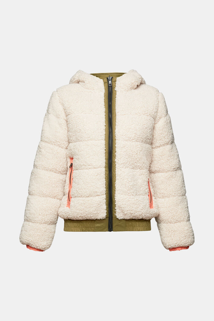 Recycelt: Wendbare Jacke mit Teddy-Webpelz