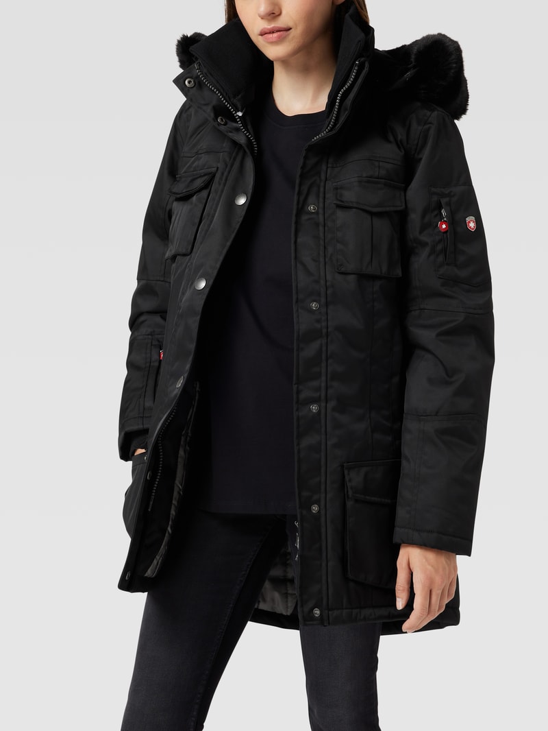 Funktionsjacke mit Label-Patch Modell 'Schneezauber' in schwarz