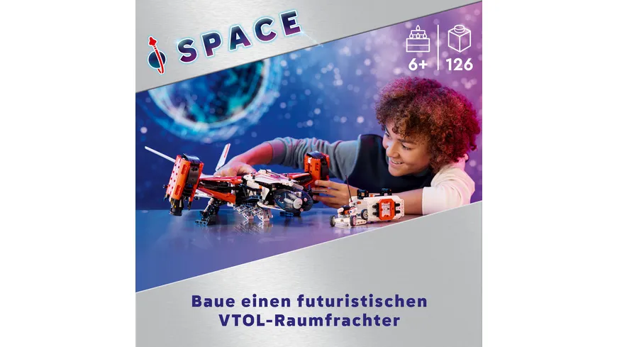 LEGO 42181 ǀ Technic VTOL-Schwerlastraumfrachter LT81, Spielset mit Weltraumflieger
