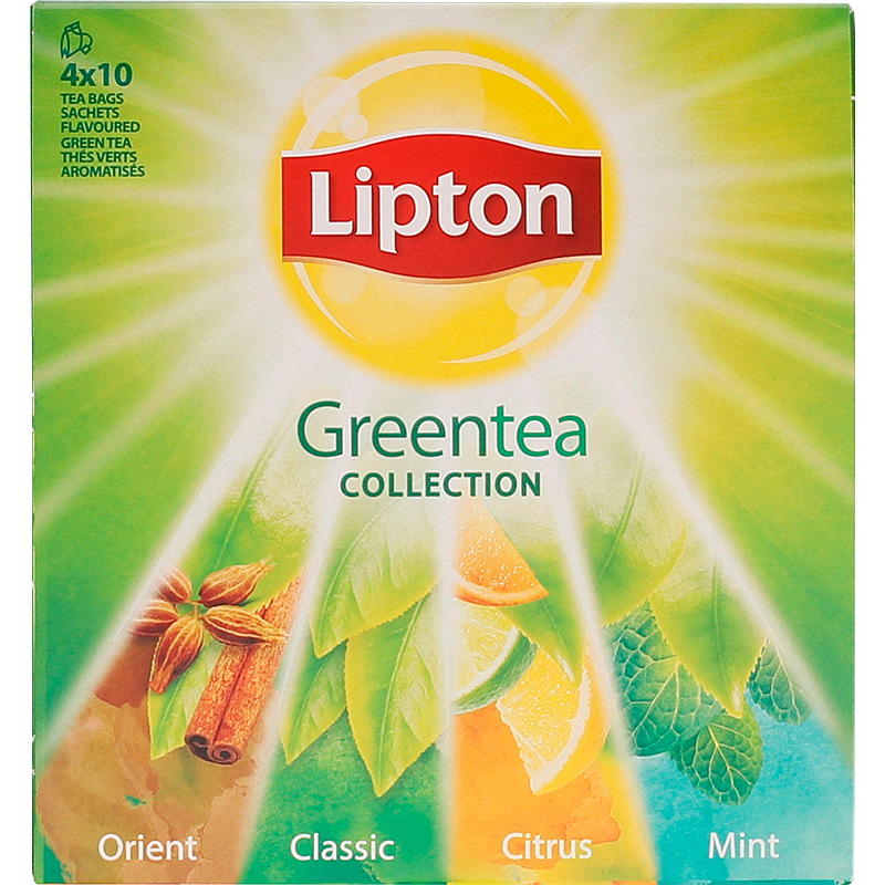 Lipton Lipton Green Tea Collection 40 poser, 4 smaker