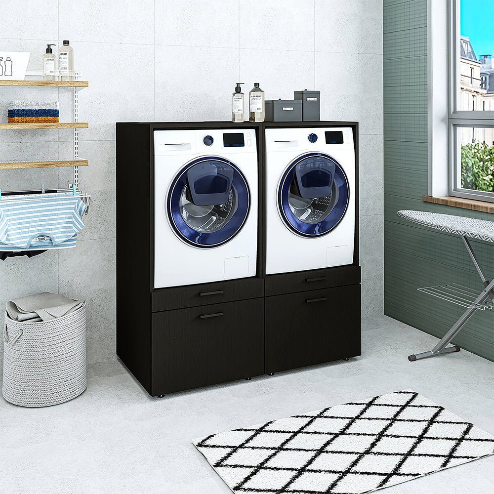 Roomart Waschmaschinenumbauschrank (Waschmaschinenschrank mit Schublade Überbauschrank Doppelschrank)