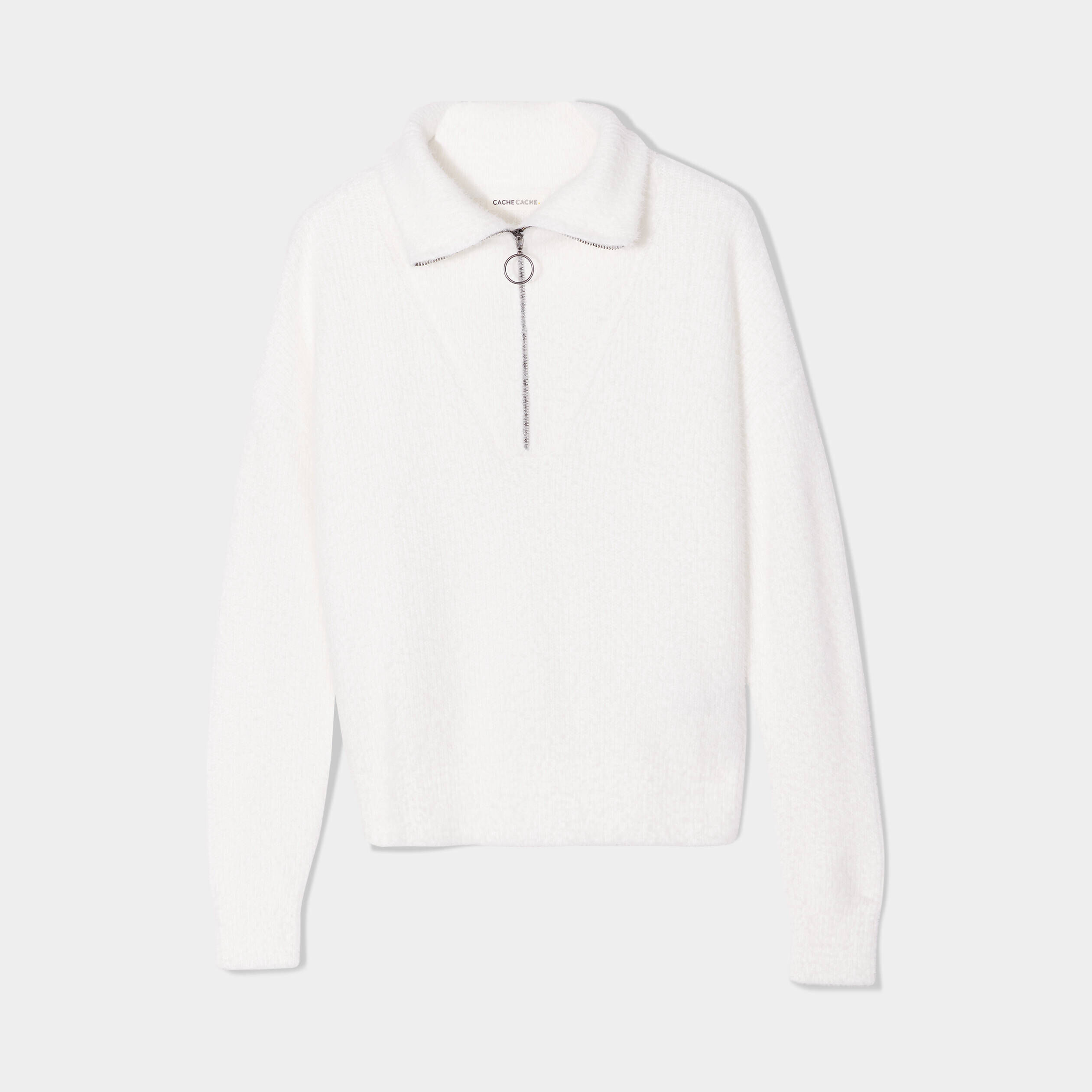 Pull col camionneur ecru femme | Cache Cache