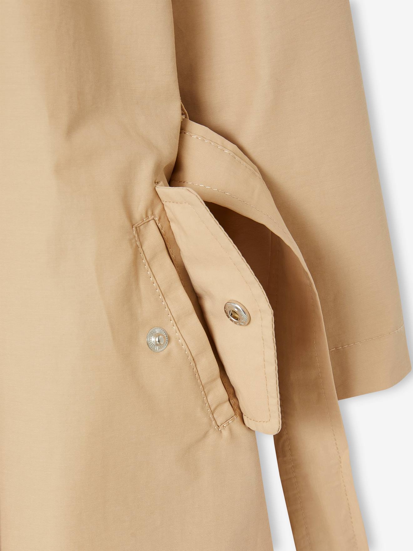 Vertbaudet Mädchen Trenchcoat mit abnehmbarer Kapuze - beige