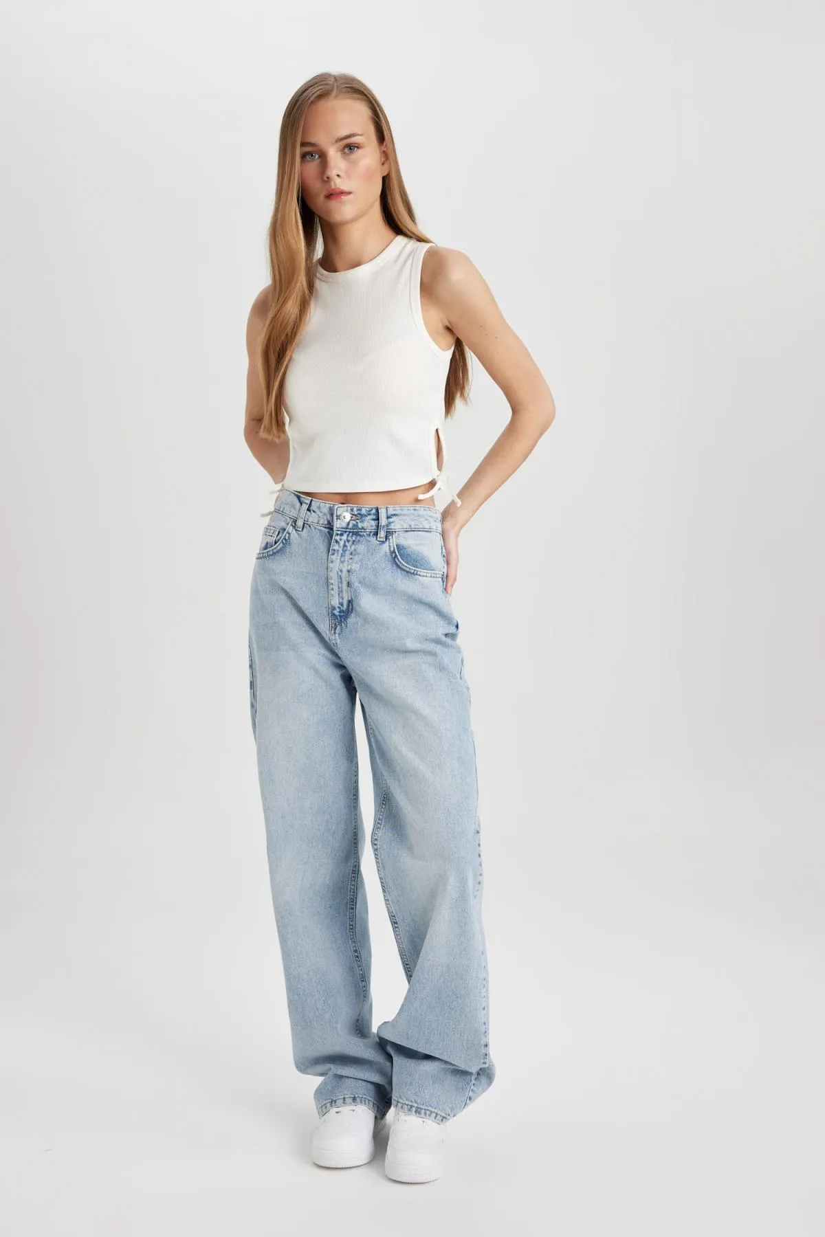 DeFacto  Afra X 90s Wide Leg High Waist Wide Leg Long Jean Hose B8246ax24sp