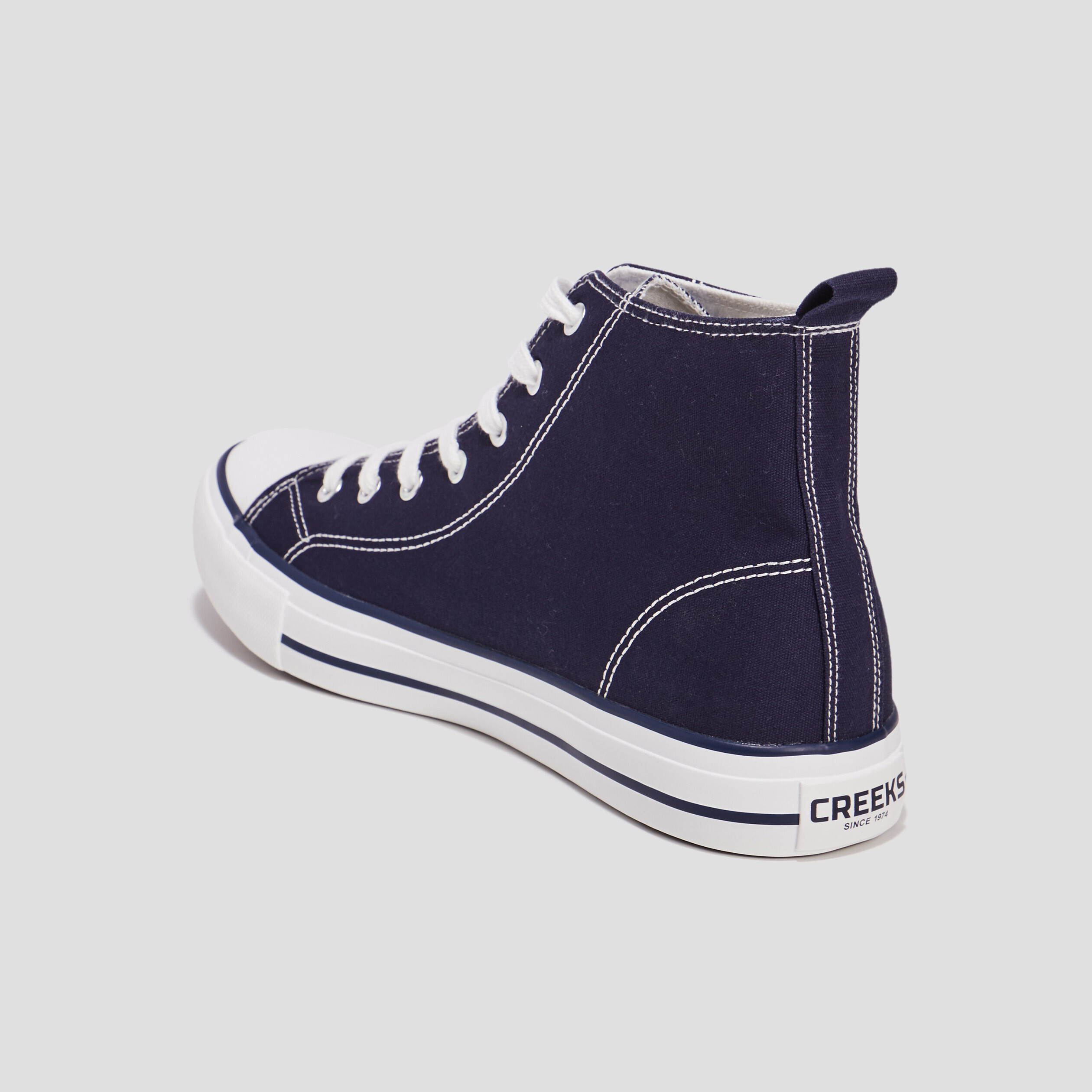 Baskets montantes en toile Creeks bleu marine homme | La Halle