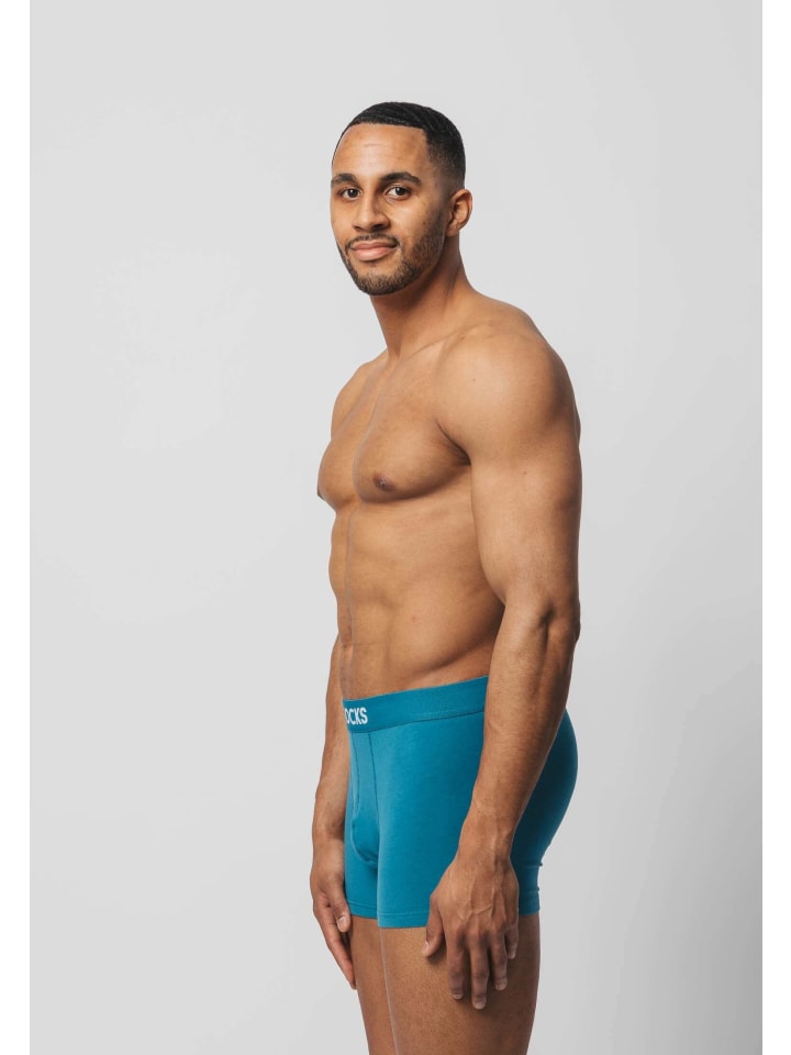 SNOCKS Boxershorts aus Bio-Baumwolle 6 Stück in Mix (Türkis/Hellblau/Hellgrau) günstig kaufen S