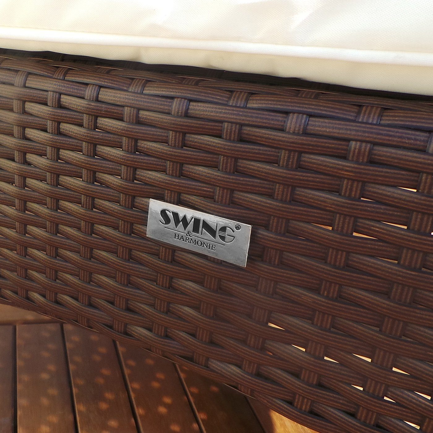 Swing&Harmonie Gartenliege Polyrattan Garten Liege Rattan Sonnenliege mit Räder, inkl. Auflagen und Nackenkissen - rollbar
