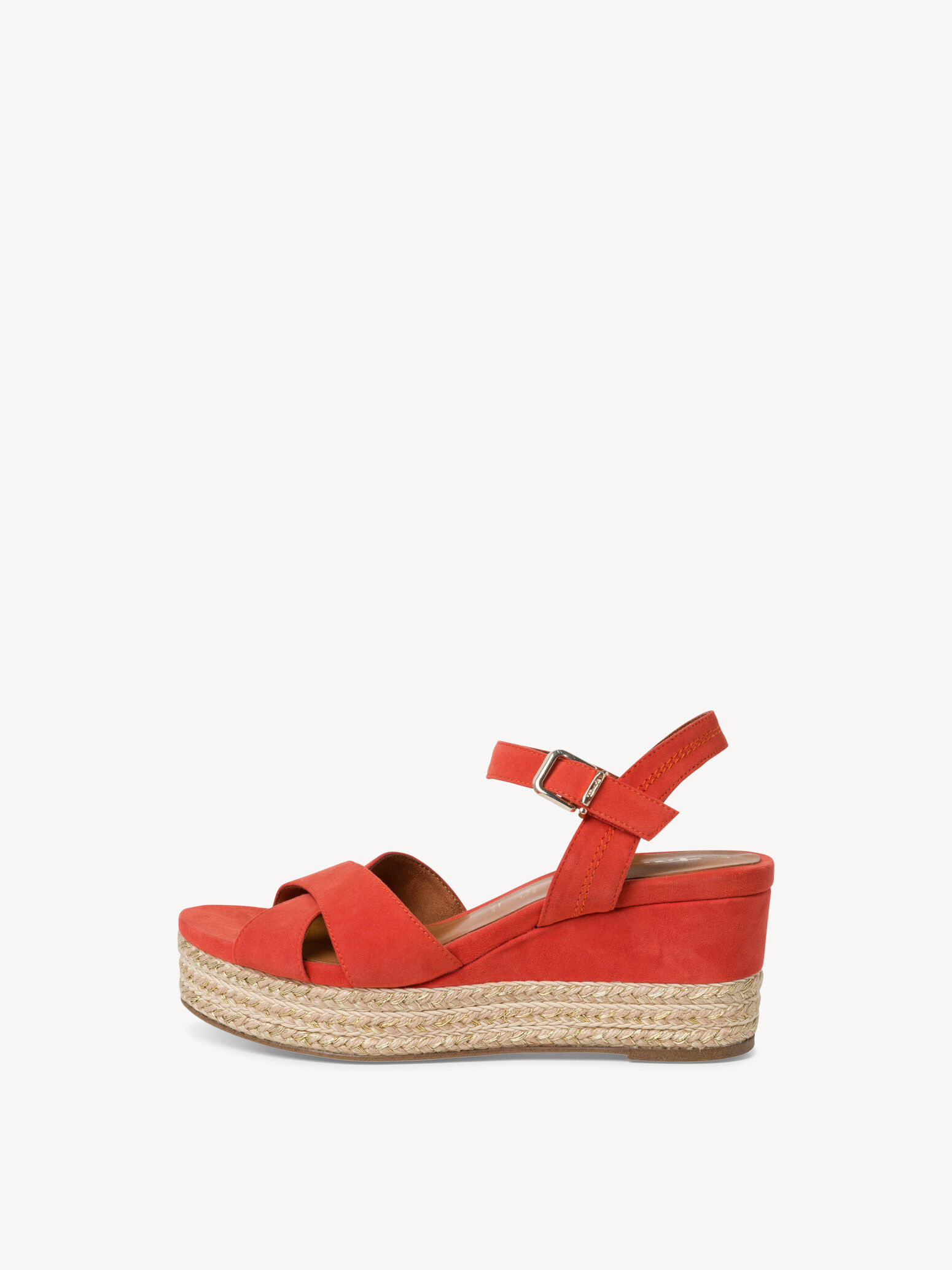Sandale à talon en cuir - orange