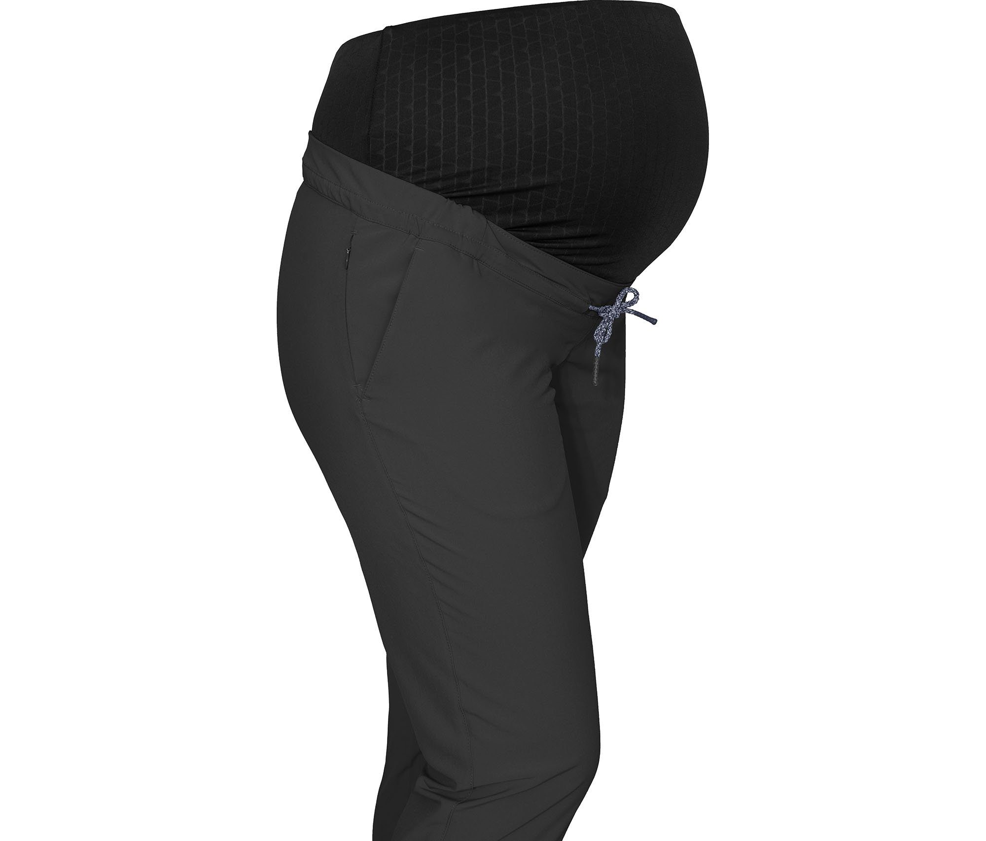 Bergson Outdoorhose SALLA Umstandshose Damen Schwangerschaftshose, elastischer Überbauchbund, recycelt, Normalgrößen, grau