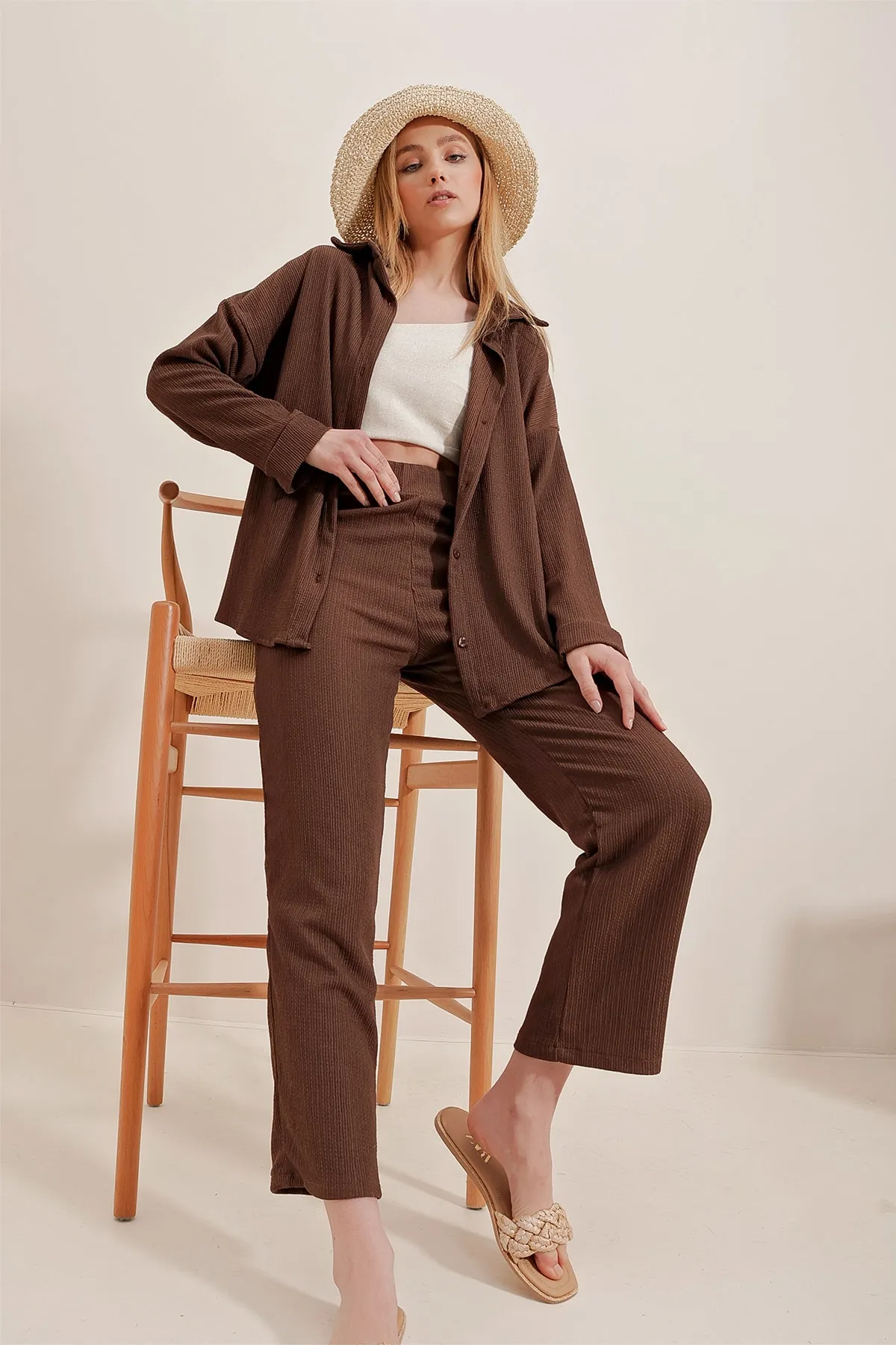 Trend Alaçatı Stili  Hemd - Dunkelblau - Relaxed Fit