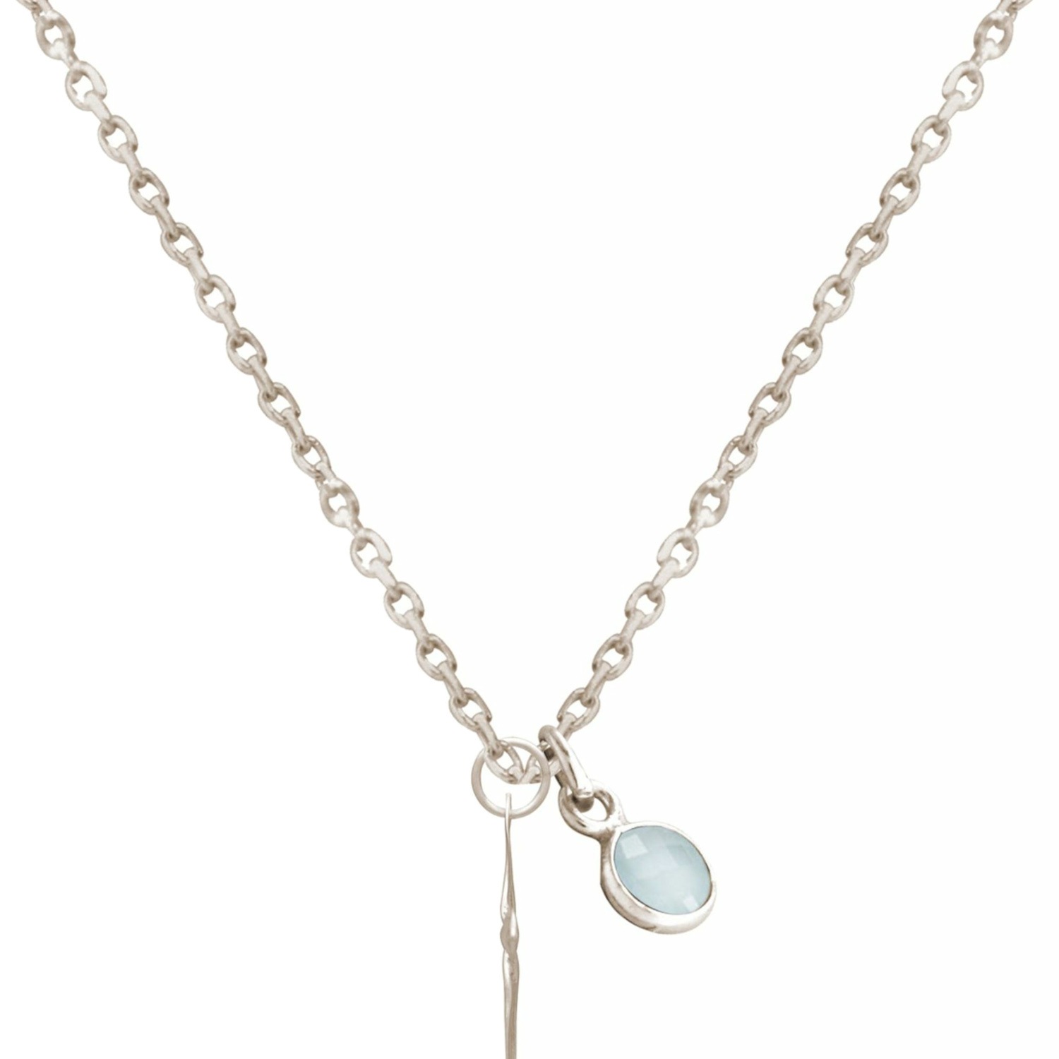 Halskette mit Anhänger 'Keltisches Kreuz - Chalcedon'