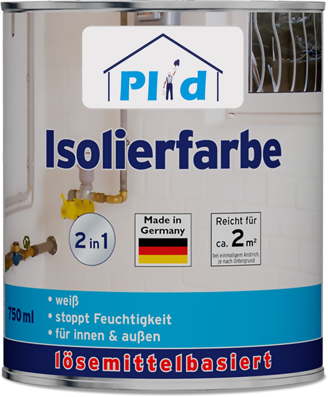 Plid Premium Isolierfarbe LH Niktoinfarbe Deckanstrich Nikotinsperre Weiß