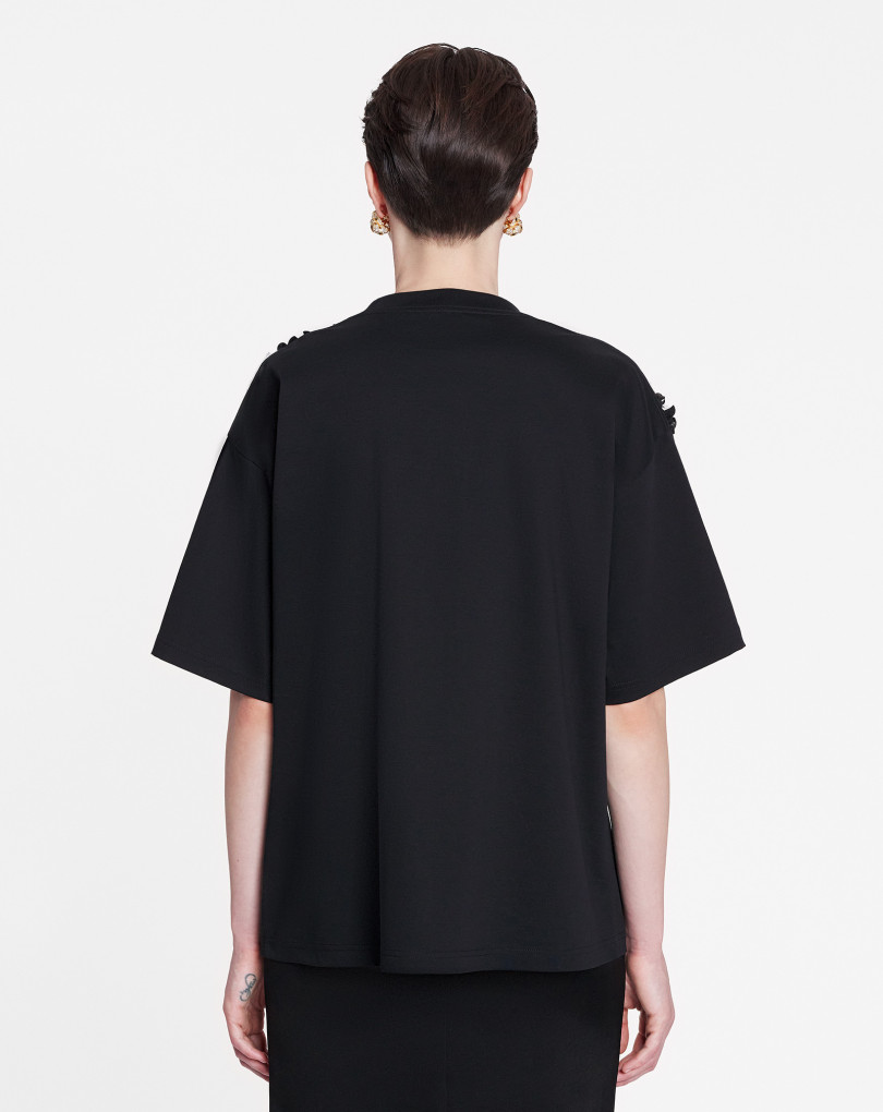 TEE-SHIRT OVERSIZE À BRODERIES FLEURS