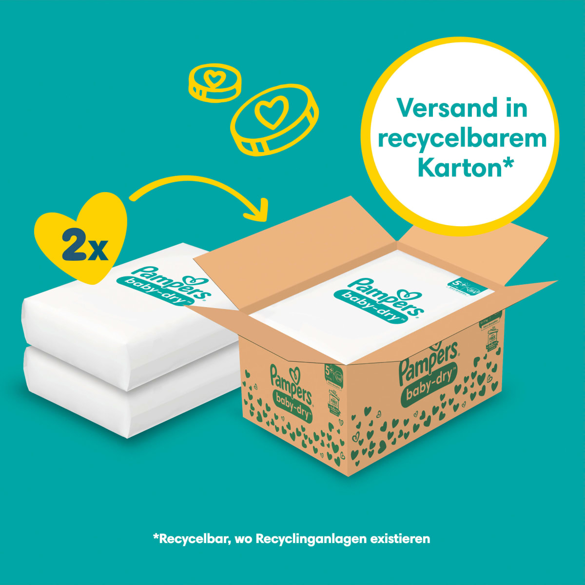 Windeln Baby Dry Gr.5+ Junior Plus (12-17 kg), Monatsbox, 168 St