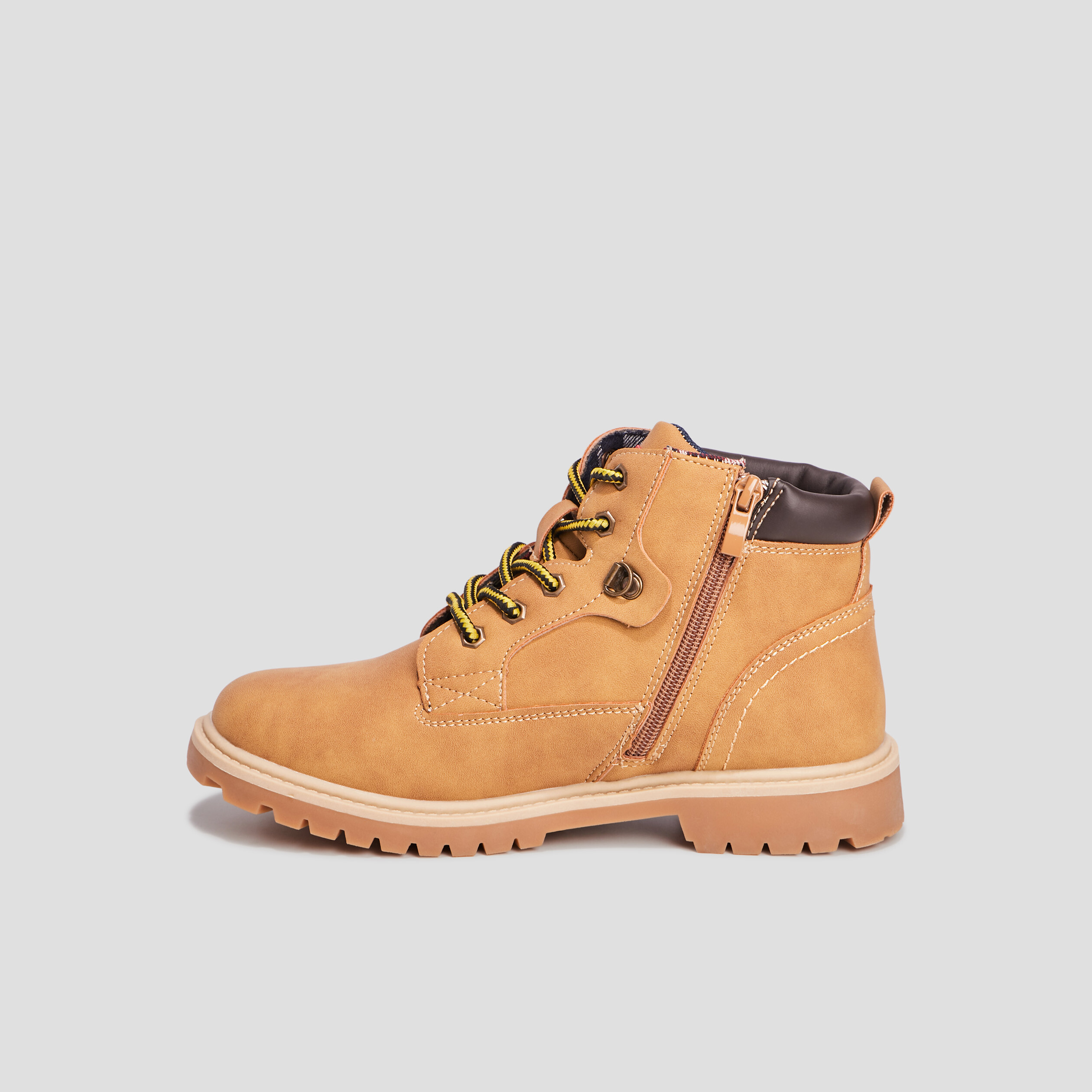 Bottines zippées camel garçon | La Halle