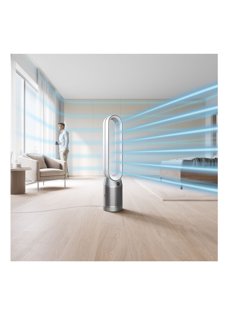 Dyson Purifier Cool Auto React -ilmanpuhdistin, jäähdytin ja lattiatuuletin, 105 cm korkea - valkoinen / nikkeli