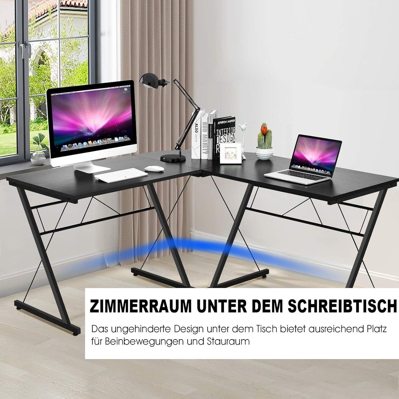 Costway Schreibtisch L-Form, Eckschreibtisch