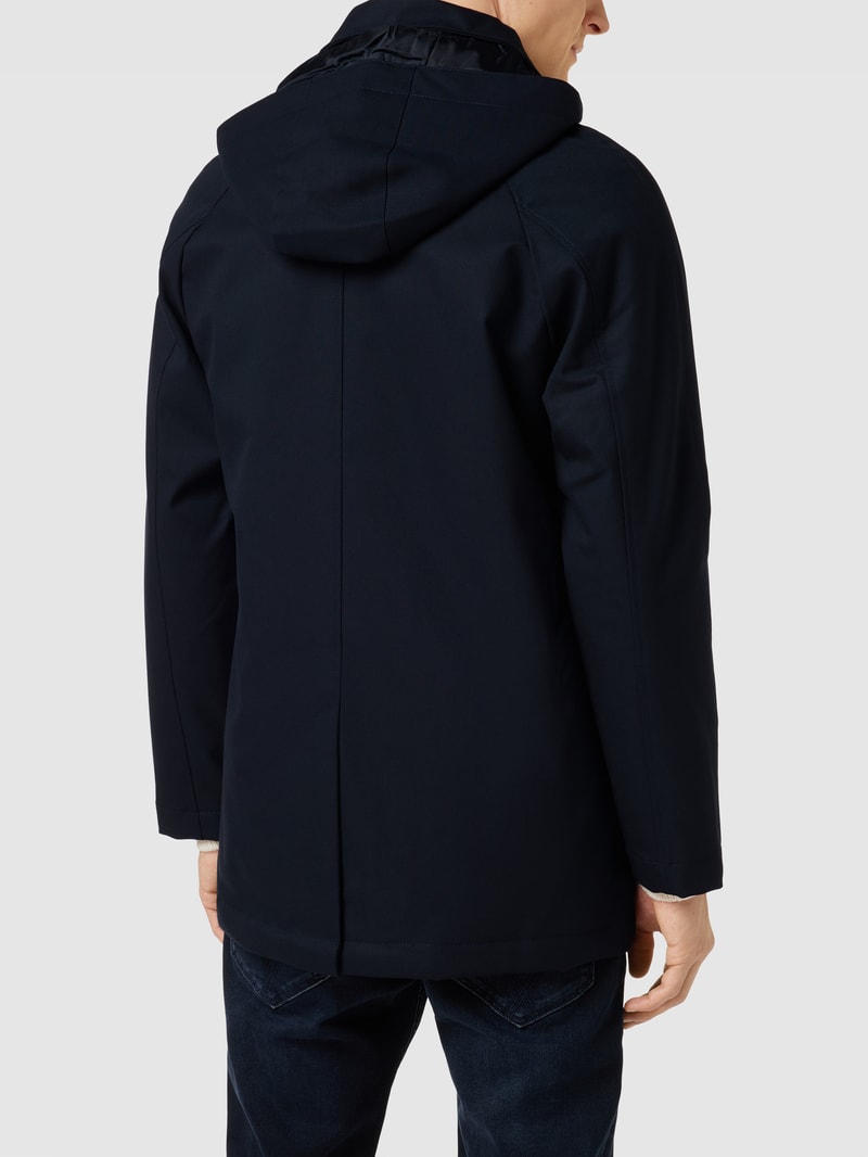 Parka mit Kapuze und Umlegekragen in marineblau