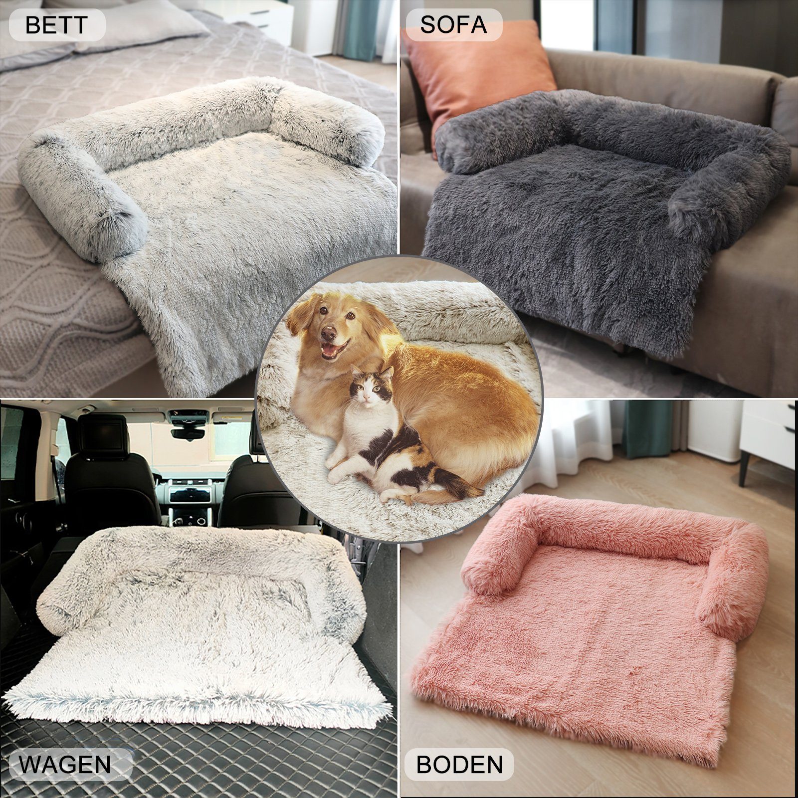 CALIYO Hundematratze Hundebett Grosse, Flauschig Haustierbett Katzenbett Waschbar, Anti-Rutsch/Fleckenbeständig/Bequem