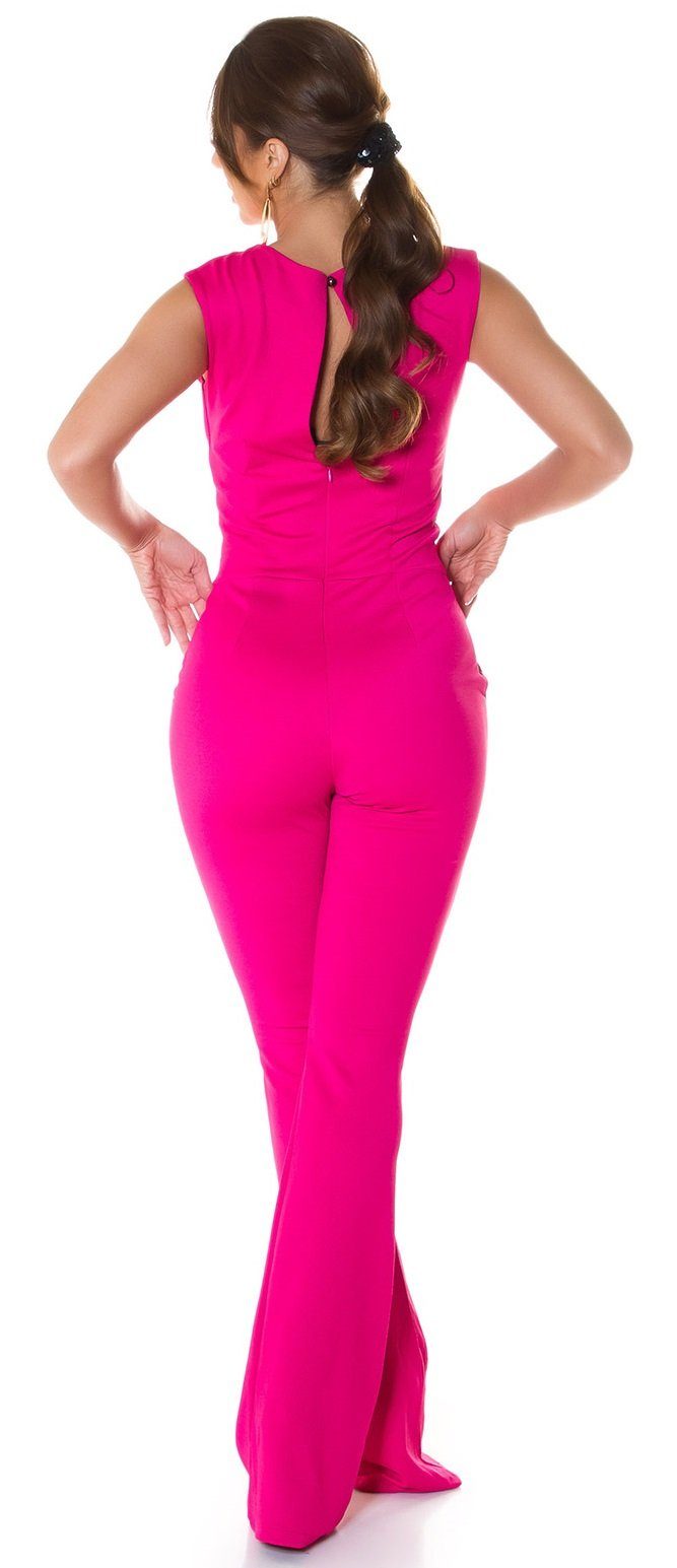 Koucla Jumpsuit eleganter Overall mit Schnalle und Schlag, ärmellos