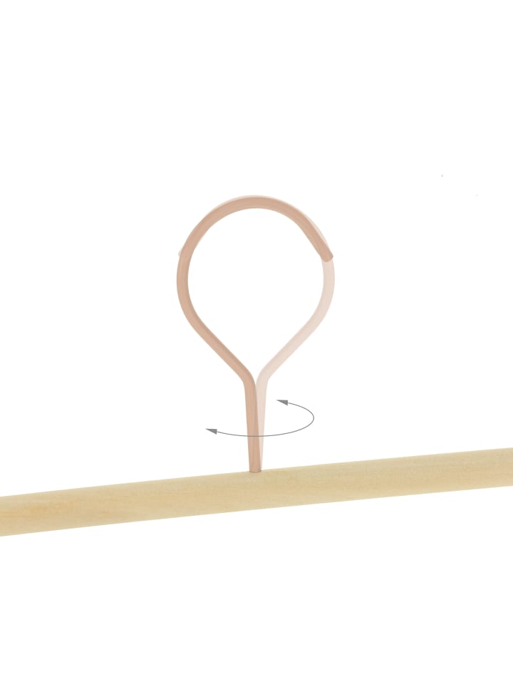 relaxdays 10x Hosenbügel in Rosa/ Natur - (B)30,5 x(H)11,5 x(T)3 günstig kaufen onesize