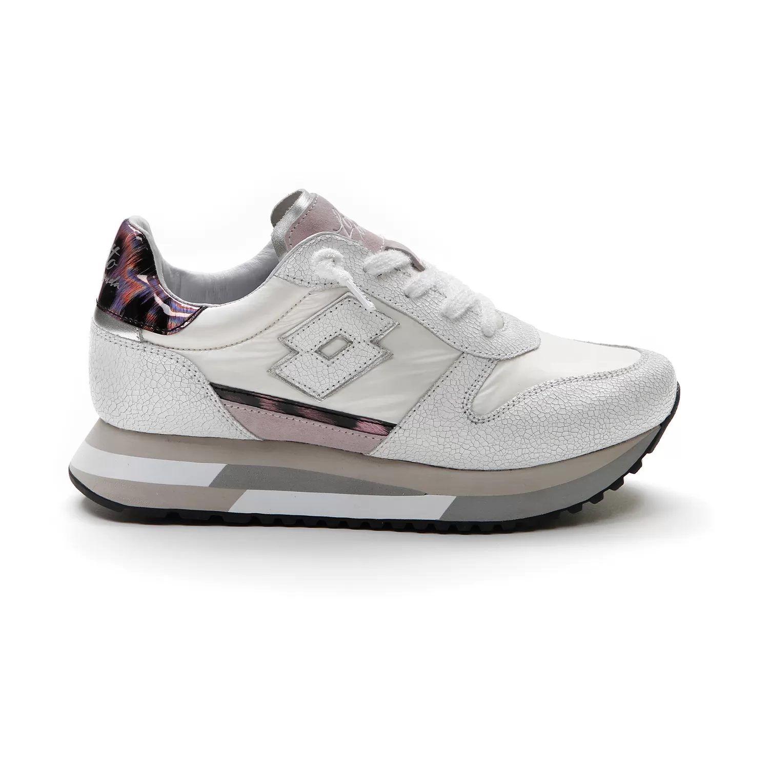 TOKYO WEDGE CRACK MED VIT/SILVER METALL 2/IRIDESCENTERANDE