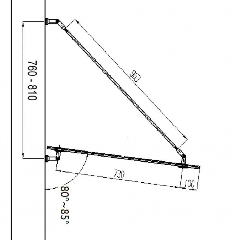 Home Deluxe Glasvordach RENMA 150x90cm - V1