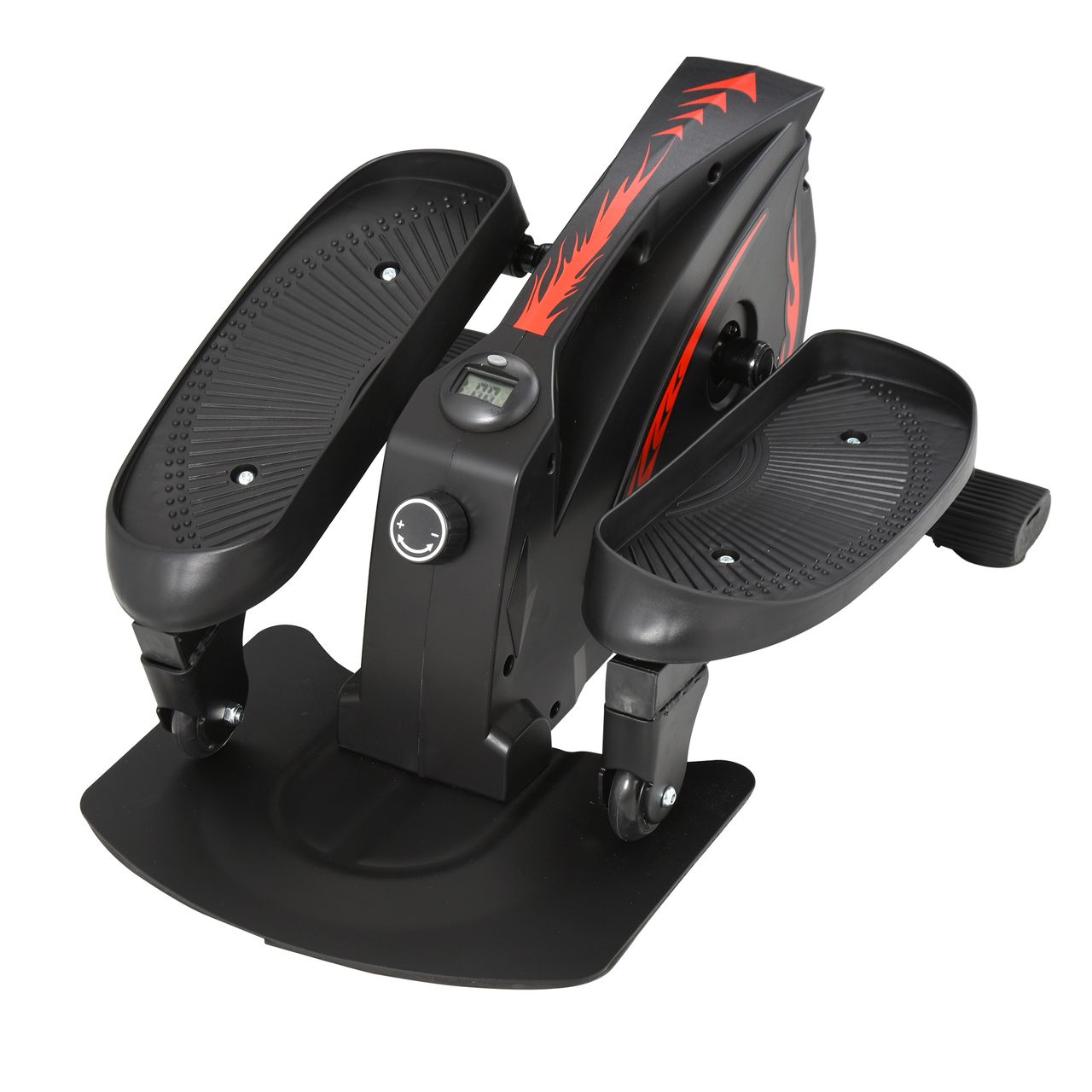 HOMCOM Mini Stepper mit LCD-Monitor Heimtrainer Stufenlos Einstellbarer Widerstand Rutschfestes Steppbrett Stahl