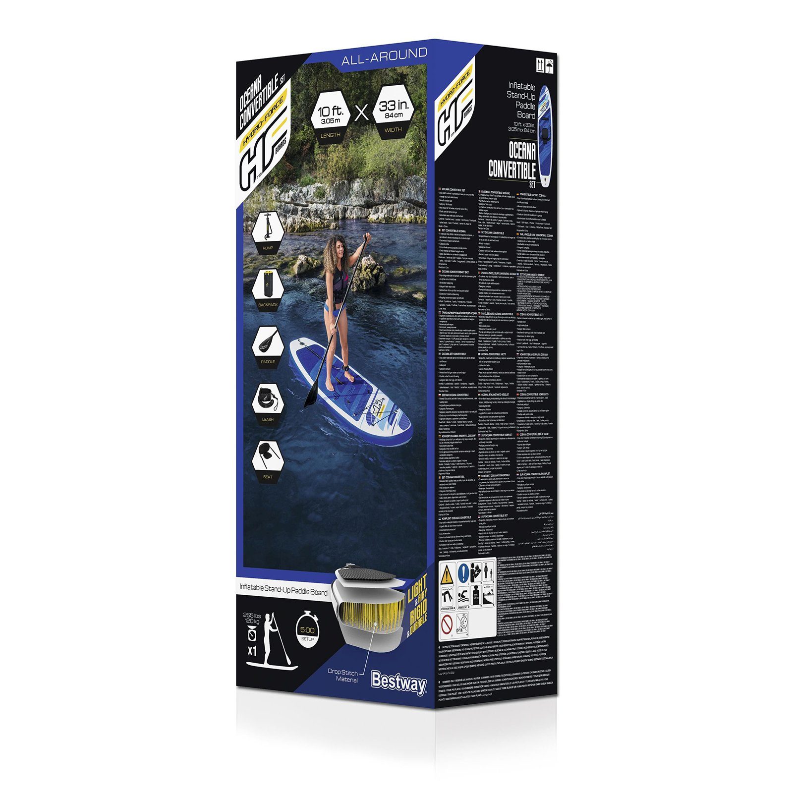 BESTWAY SUP-Board BESTWAY Stand Up Paddle SUP Board Oceana mit Kajak Sitz Paddel aufblasbar 305cm, SUP Board