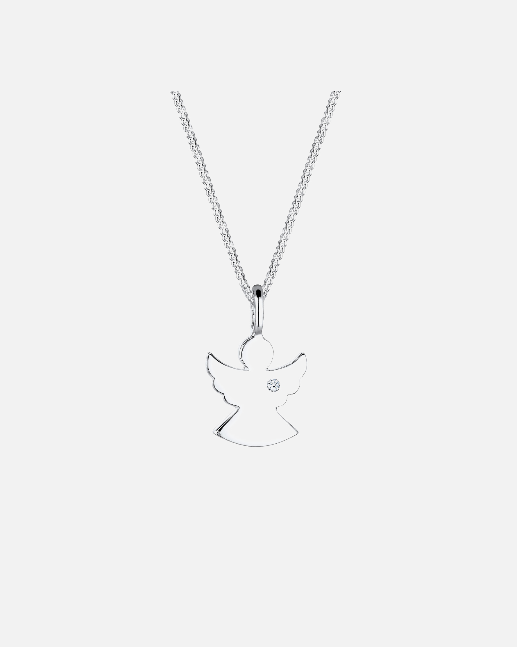 Wisiorek Elli DIAMONDS dla kobiet z filigranowym aniołem i diamentem (0,02 ct.) ze srebra próby 925