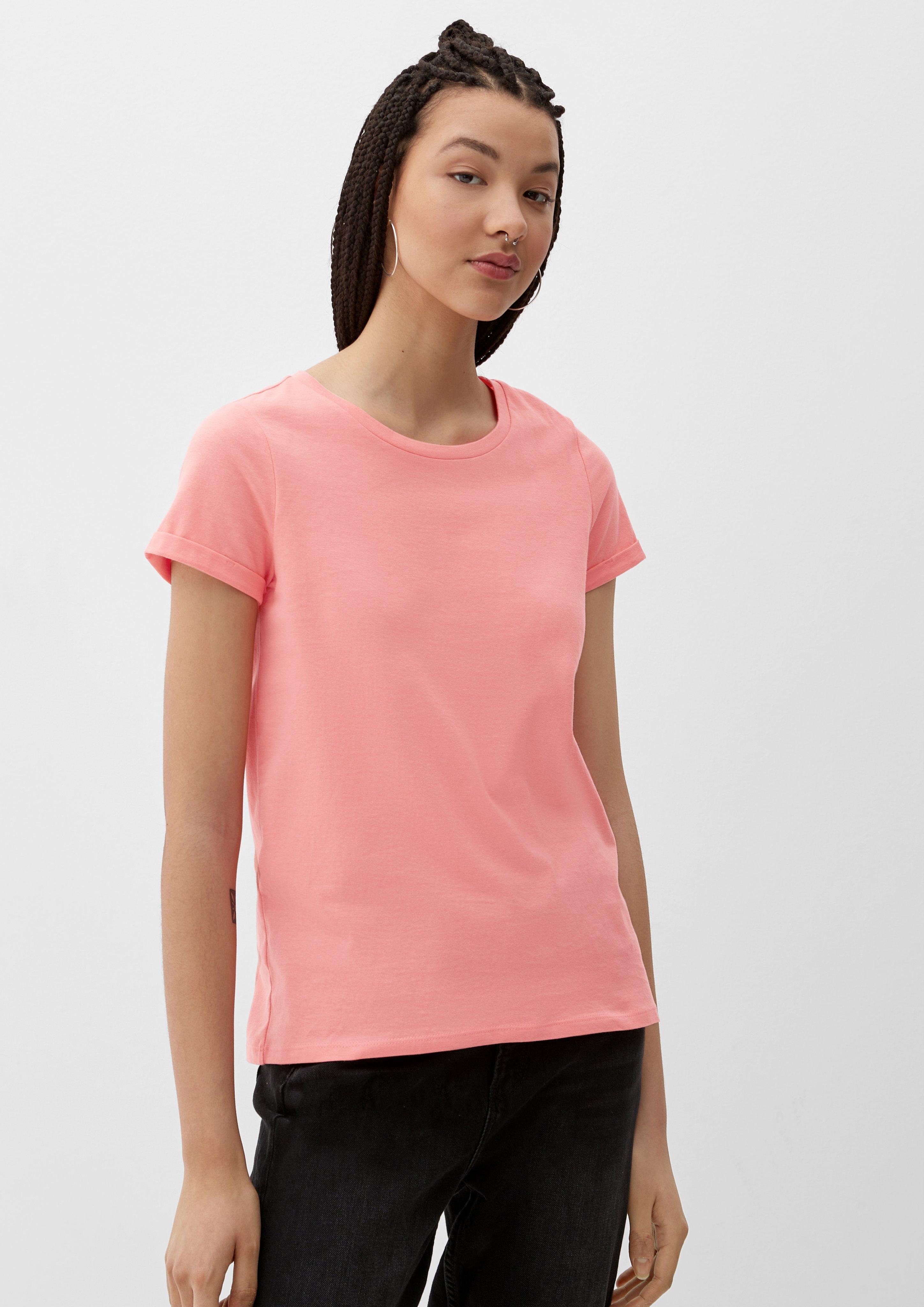 T-Shirt mit aufgekrempelten Ärmelabschlüssen  2064174-4281