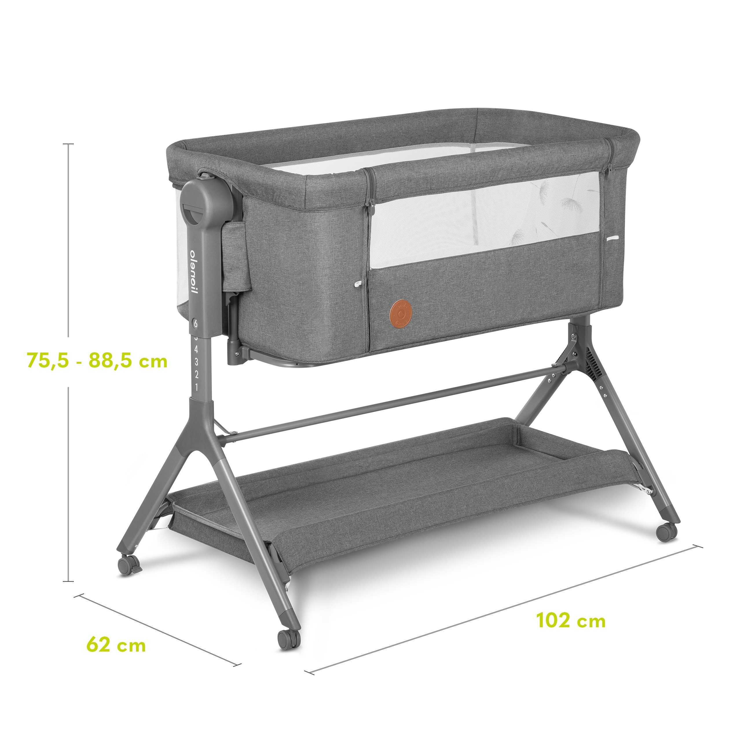 lionelo Reisebett Leonie Plus (Set, Set) SUPER Babytragetasche, Wiege, freistehendes Babybett