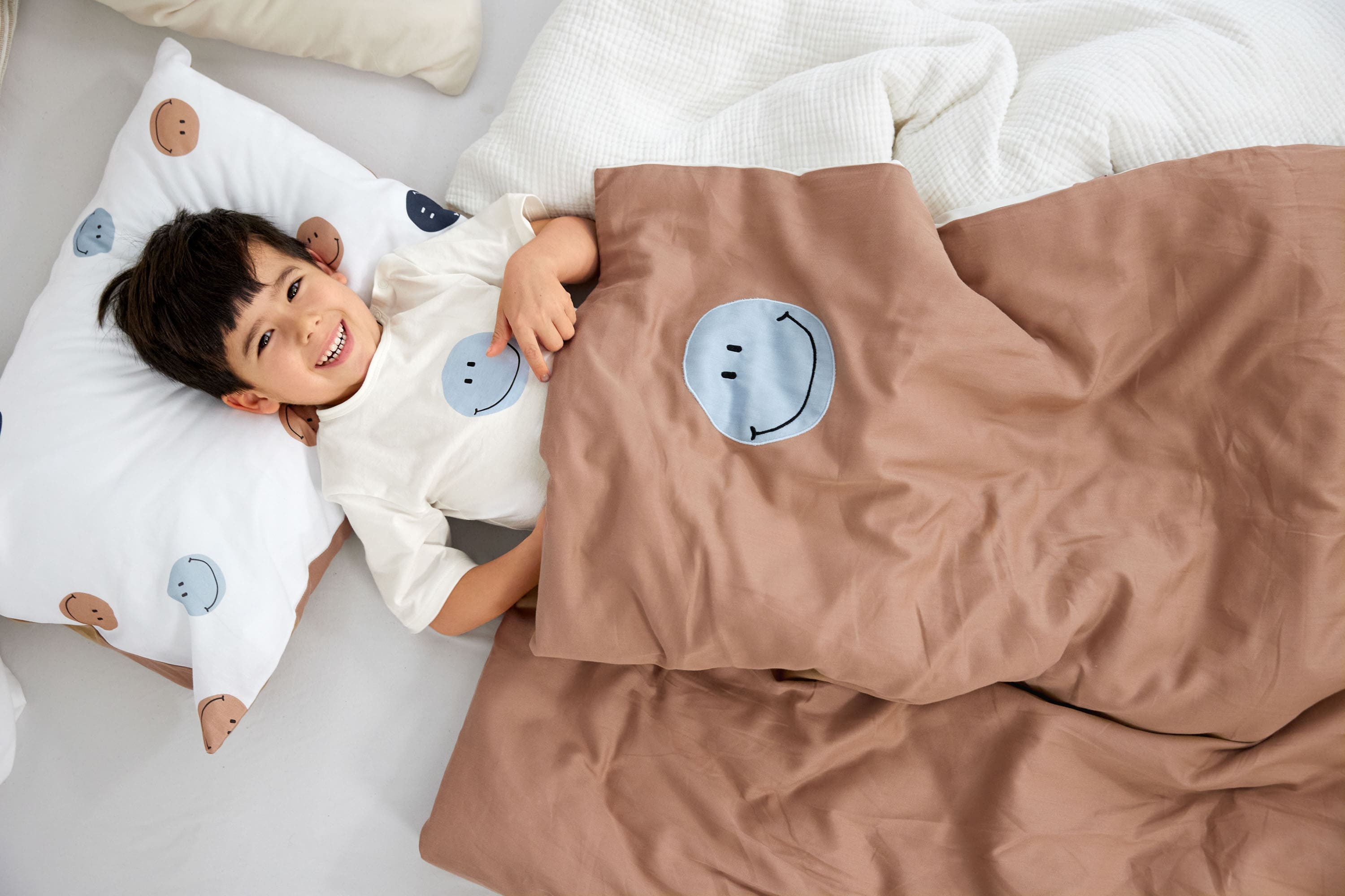 Kinder Pyjama Kurz - Bio Baumwolle, Smile Milky