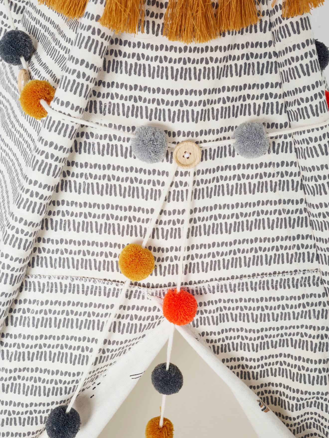 Vertbaudet Kinder Spielzelt GERONIMO, wendbares Tipi mit Holzstangen, FSC - mehrfarbig
