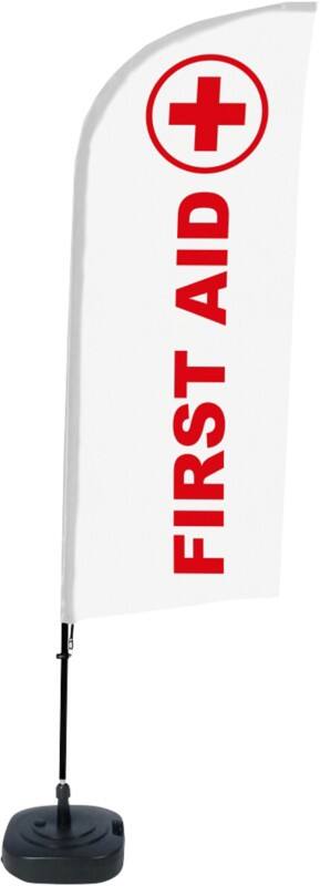 SHOWDOWN Strandflagge First Aid Alu Wind 330 x 89 cm Einzel Aluminium