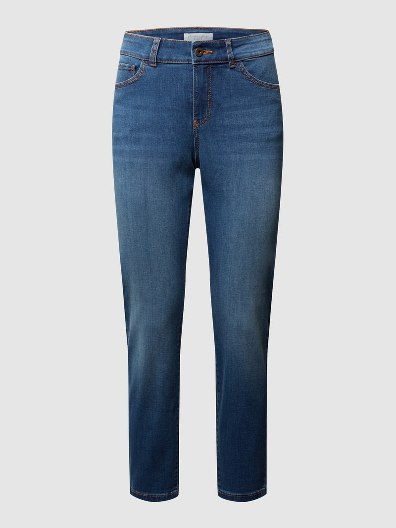 Stone Washed Skinny Fit Jeans in blau