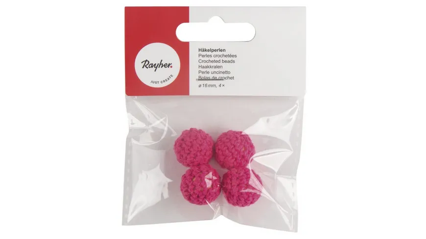 rayher Häkelperlen 16mm ø Pink