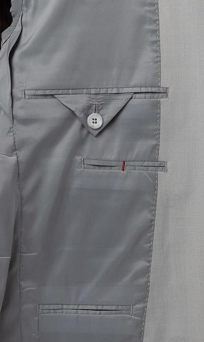 CINQUE, Anzug Cimonopoli mit Weste, Super Slim Fit, Schurwoll-Stretch, grau