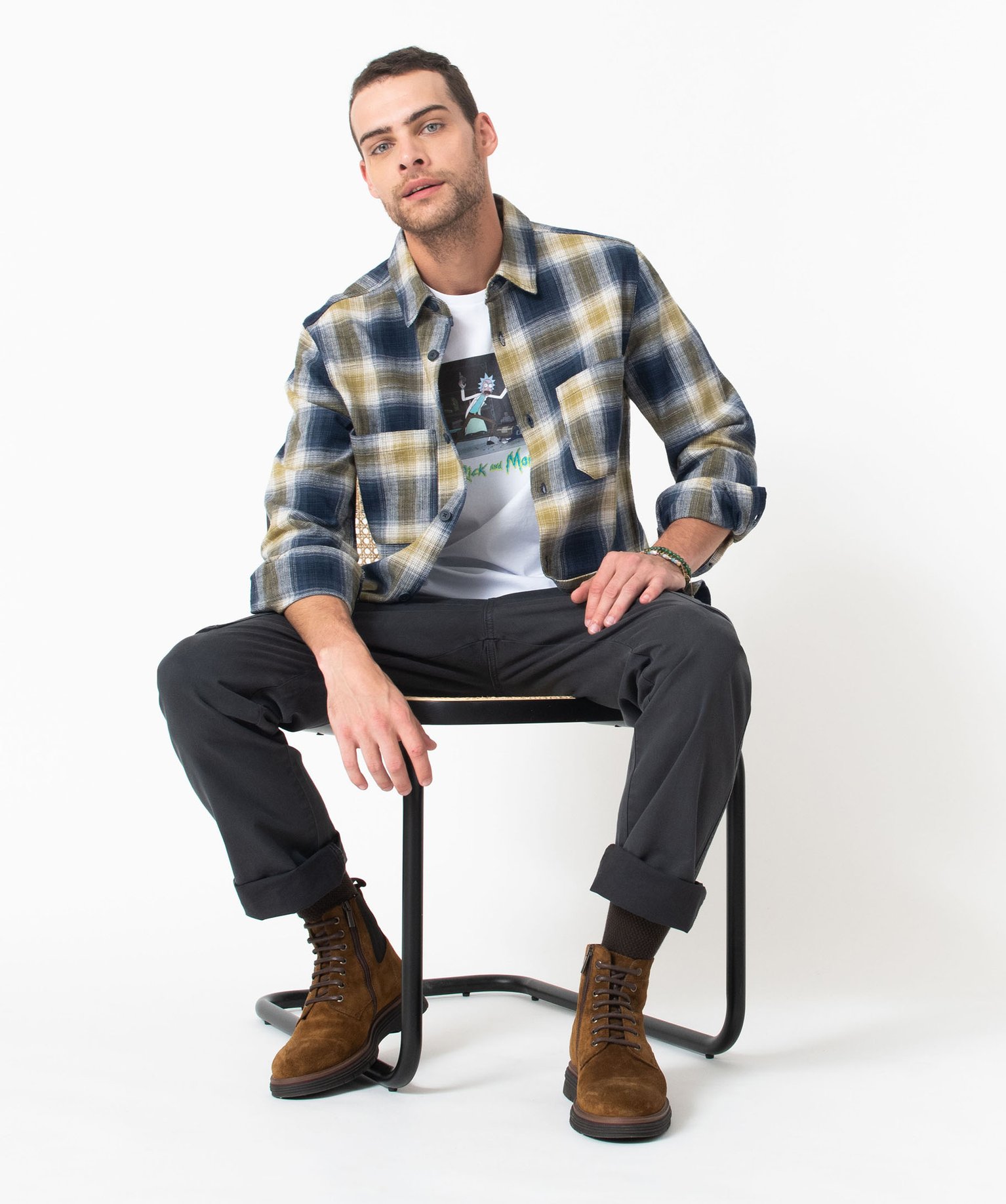 Tee-shirt manches courtes à motif homme - Rick & Morty blanc | GEMO