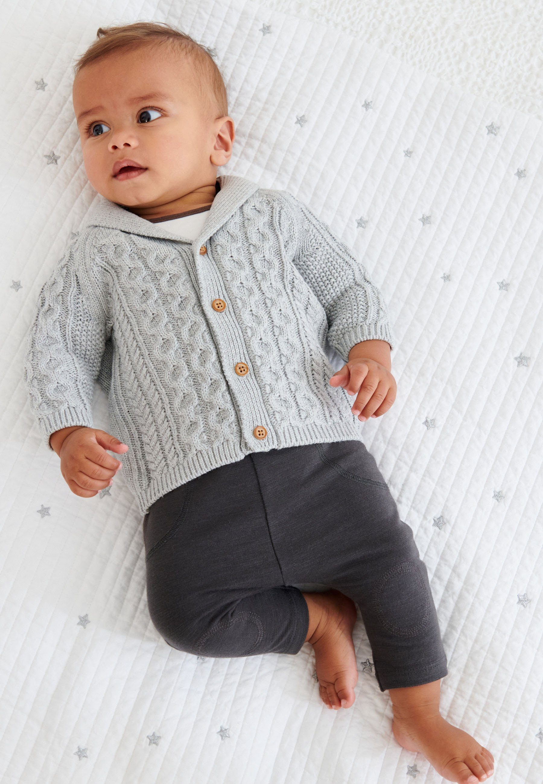 Next Strickjacke Baby Strickjacke mit Schalkragen (1-tlg)