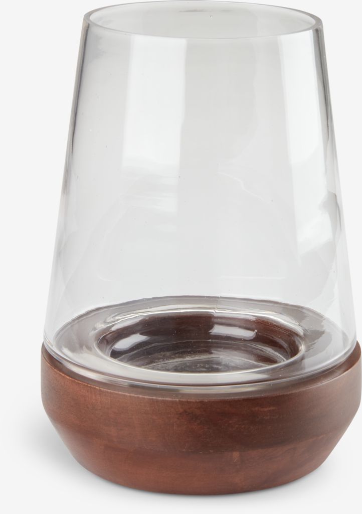 Lanterna DARIUS Ø15xH21cm transparente/marrom